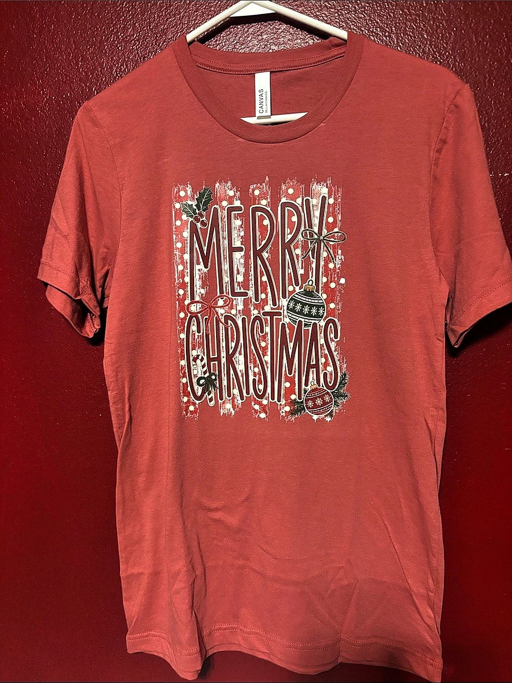 Canvas Bella Christmas shirt Christmas Graphic Tee Small